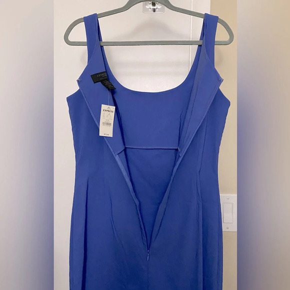 NWT Express (Vintage) Blue Sleeveless Stretch Dress Embroidered Size 11/12 - Picture 4 of 6